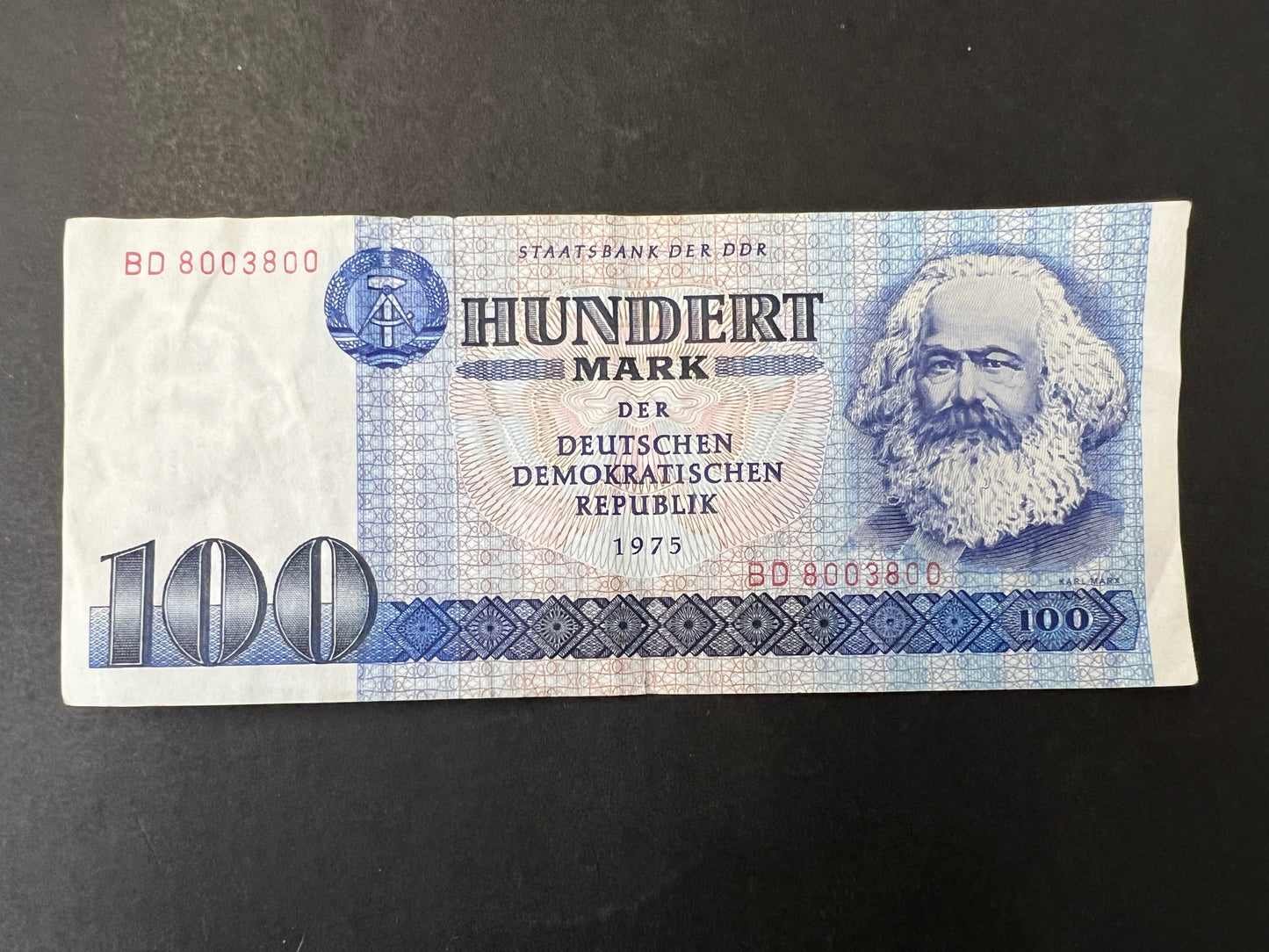 German 1975 100 Mark (hundert mark) "Karl Marx" Banknote