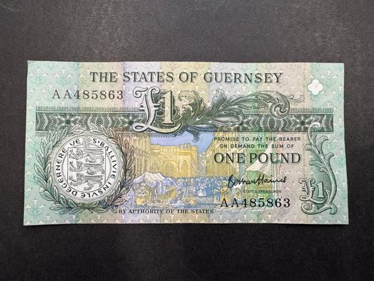 The States Of Guernsey £1 Pound Vintage Banknote 1991-2016