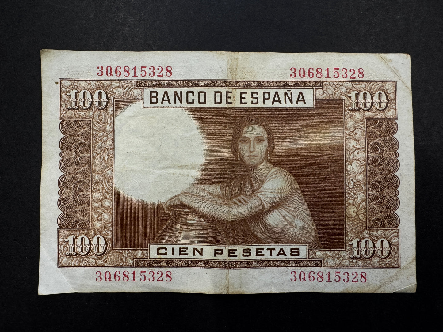 Spain El Banco De España 100 Pesetas Vintage Banknote 1953