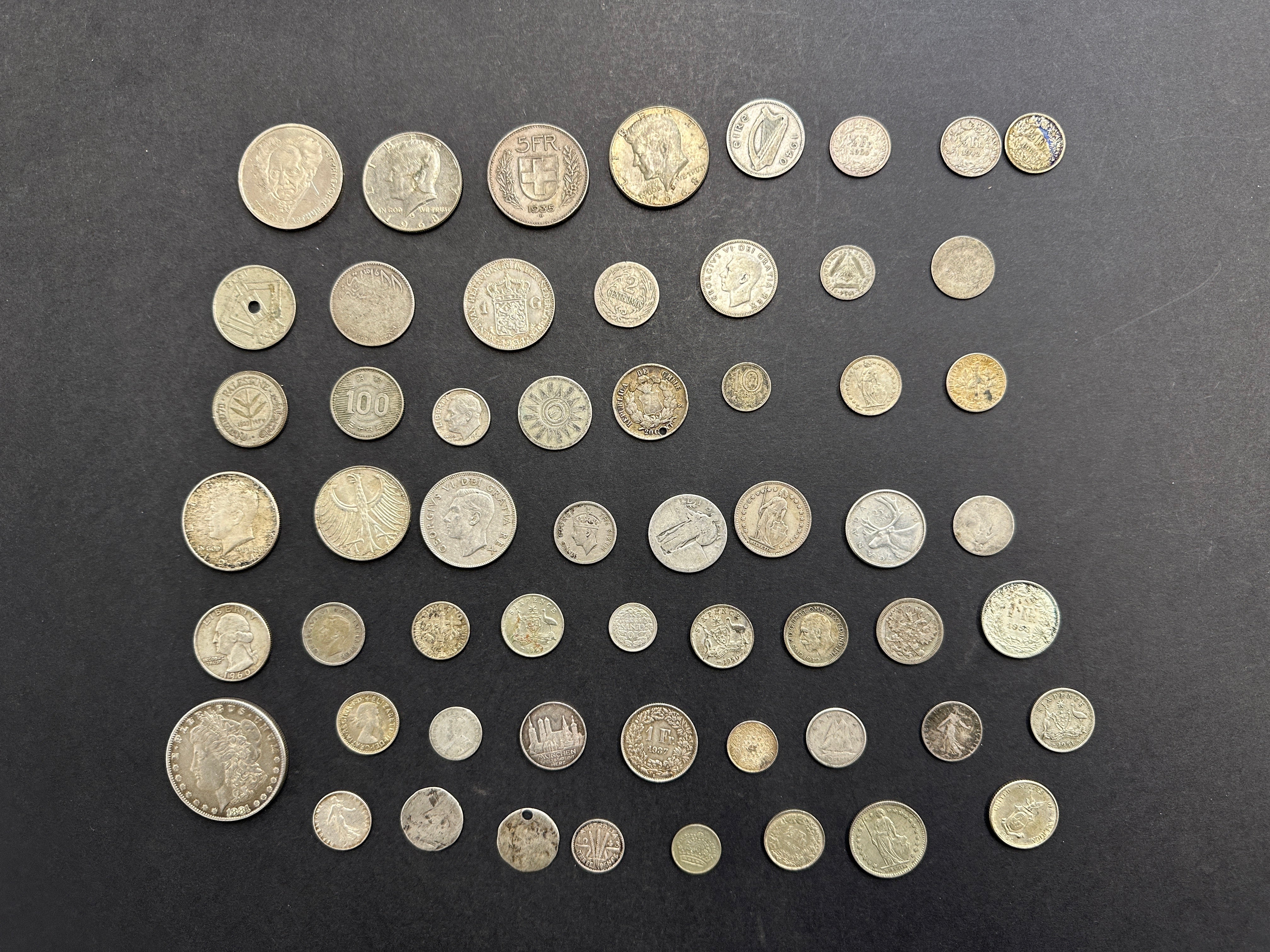 279g of Mixed World Silver Coins Including Rare and Highly